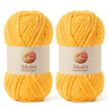 2 Pack Chunky Chenille Yarn for Crocheting, Baby Yarn for Crocheting Soft Blanket, 174.9 yds /7 oz Crochet Yarn, Bulky 5 Amigurumi Yarns, Fluffy Velvet Yarns for Knitting Crafts (2 Golden Yellow) - color: 2 Golden Yellow