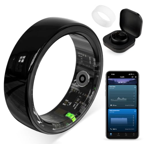 Smart Ring for Women, Health Tracker & 5ATM, COLMI R02. (Black Ceramic, 7#) | No Subscription Fee & Skin Temperature, Heart Rate, Blood Oxygen, Sleep Health Monitoring, Sports Tracking, Menstrual Cycle. - color: Black Ceramic, size: 7#