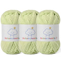 Skinny Chenille Yarn for Crocheting, 3 Pack of 1.75 oz/109 yds Amigurumi Yarn&Baby Yarn for Crocheting Soft, Fluffy Fingering Weight Velvet Yarn for DIY Crafts&Baby Blankets.(3 Fresh Green) - color: 3 Fresh Green