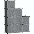 C&AHOME 9-Cube Storage Organizer with Door Cube Shelf Closet Cabinet Black | DIY Plastic Modular Bookshelf, Stackable Clothes Storage Shelving Ideal for Home, Bedroom - size: 9-Cube