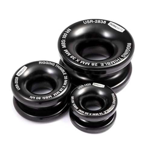 DuraBrite Rigging Thimbles, Arborist Rigging Rings, Tough and Lightweight, High sidewall to Hold Rope, 6061 Aircraft Aluminum, USR-1420 - size: 1/2" Inch