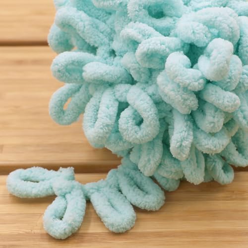 JubileeYarn Fun Finger Loops Yarn - 100g/Skein Jumbo Polyester - Blue - 2 Skeins - color: 002 Blue, size: 2 Skeins