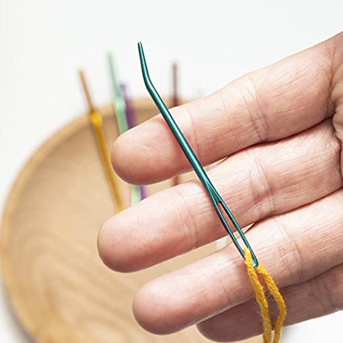 yklbpd 12pieces Yarn Darning Needle Large Big Eye Weaving Needle,Tapestry Needle Bent Needles with Aluminum Storage Tube