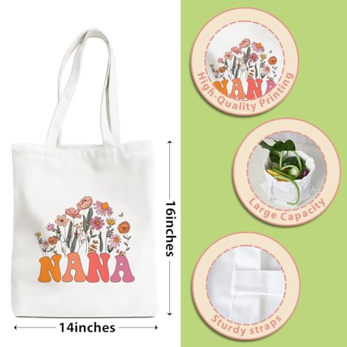 Grandma Gifts Tote Bag Birthday Mothers Day Retirement Gifts for Women Mama Nana Mimi Shoulder Bag Reusable Grocery Bags - color: Nana