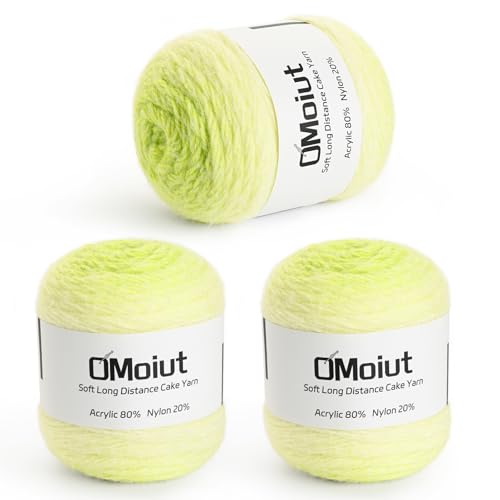 3 Pack Ombre Crochet Yarn Cake - Baby Blanket Yarn for Crocheting Soft - 20% Nylon 80% Acrylic Amigurumi Yarn - 570g/20.1oz Gradient Yarns for Crocheting &Crafts(3 Greenish Yellow) - color: 3 Greenish Yellow