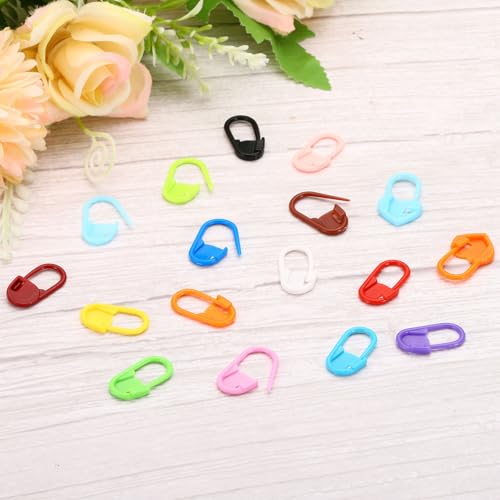 PATIKIL Crochet Stitch Markers, 100 Pack Plastic Knitting Markers Locking Stitch Marker for Sewing Crocheting DIY Craft, Red - color: Red