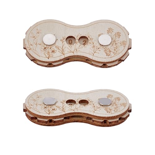 NBEADS 2 pcs Wooden Knitting Counters, Knitting Row Counter Crochet Row Counter Wooden Knitting Stitching for Recording The Number of Weaving Rows, 1.38x2.91x0.43inch