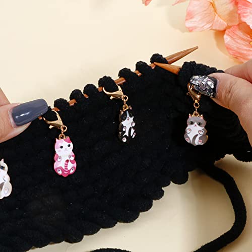 DoreenBeads Stitch Markers for Crocheting and Knitting | Alloy Enamel Crochet Marker Crochet Gifts for Knitting Weaving Sewing Accessories Quilting Jewelry Making - color: Cat's Belly