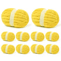 10 Pack Bright Yellow Fuzzy Chunky Yarn for Hand Knitting, Bulky Thick Fluffy Chenille Yarn for Crocheting, 240yds/70.5oz Jumbo Crochet Yarns, Soft Chunky Knit Blanket Yarns for Crochet - color: 10 Bright Yellow