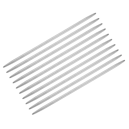 uxcell 10Pcs Knitting Needle 4mm Diameter 5.9 Inches Length Stainless Steel Double Pointed Sweater Stitching Needles for Handmade Projects DIY Knitting - size: 4mm