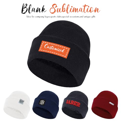 ZH 12-Pack Knitted Winter Beanie Hats for Men and Women, Warm and Cozy Cuffed Skull Caps, Bulk Purchase - color: Black/White/Navy-fleece