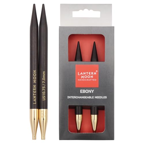 Lantern Moon Ebony Wood Interchangeable Circular Knitting Needles 4" (10cm) | US Size 10.75 (7mm) - size: US 10.75 (7mm)