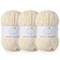 Fluffy Chenille Yarn for Crocheting，Baby Yarn for Crocheting Soft，3 Pack of 100g/3.5oz Velvet Amigurumi Yarn ，Fingering Weight Yarns for Crocheting Baby Blankets、DIY Craft.(3 Beige) - color: 3 Beige
