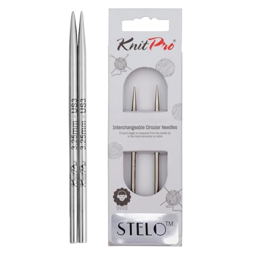 KnitPro Stelo Lace Interchangeable Tips 4" (10cm) | US Size 3 (3.25mm) - size: US Size 3 (3.25mm)