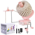 KAQRHFT Electric Yarn Winder Yarn Cake Winder Compact Weighing 7-10oz | Pink Automatic Yarn Ball Winder for Crocheting, Manual / Electric Mode, Stepless Speed, Efficient Large Capacity Yarn Cake - color: Pink