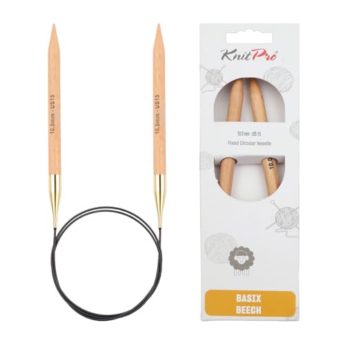KnitPro Basix Beech Fixed Circular Needles 47" (120cm) | US Size 15 (10mm) - size: US 15 (10mm)