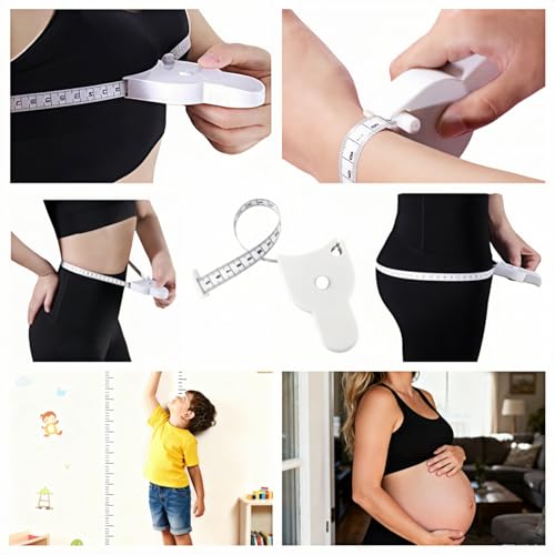 60"/150cm Dual Scale Auto-Lock Tape Measure for Body - Retractable Y-Type, Waist Hip Arms Measuring, Fitness & Sewing, Portable Handheld Tape Measure