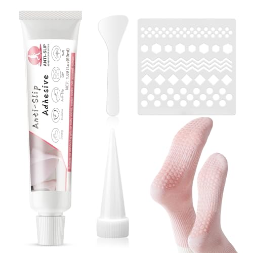 Sock Stop Glue, Washable Anti Slip Adhesive for Socks and Fabrics 50ml | Add long-lasting grip to socks and fabrics with a washable waterproof anti-slip coating. - color: CLEAR