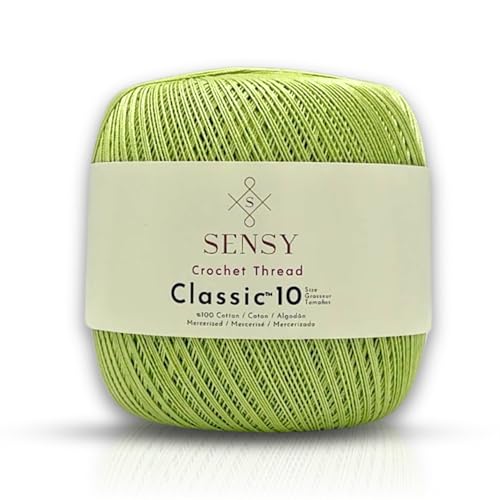 S Sensy Classic Size 10-Mercerized Giza Cotton Yarn Pistachio Green 618yds - color: Pistachio Green, size: 1 Skein