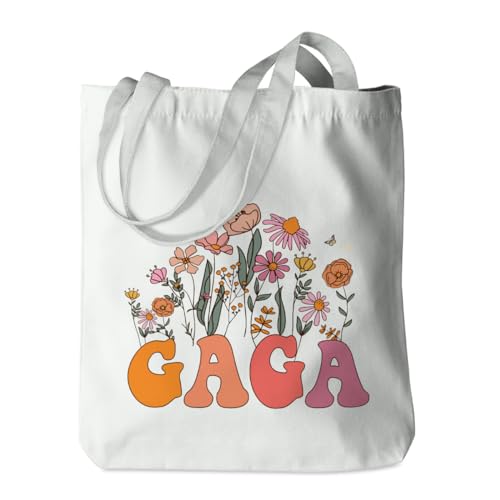 Grandma Gifts Tote Bag Birthday Mothers Day Retirement Gifts for Women Mama Nana Mimi Shoulder Bag Reusable Grocery Bags - color: Gaga