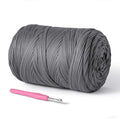 800g T-Shirt Crochet Yarn for Crocheting Crafts/Bags/Basket/Coaster,Hand Knitting Tshirt Yarn for Crochet,228yds T Shirt Yarns with High Elastic Thick Yarns Polyester Fabric（Dark Gray） - color: Dark Gray