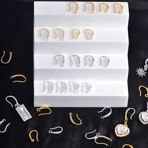 stino 16Pcs Chunky Earring Hooks for Jewelry Making (Silver Plated) | Chunky Earring Making Supplies - color: Silver Plated