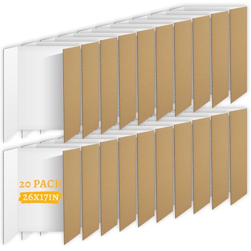 20 Pack Trifold Poster Board (26" x 17"), Single-Sided White Poster Board for Science Fairs, School Projects, Graduation Party, Event Displays, and Business Presentations - color: Single-sided white
