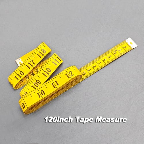 4 Pack Soft Tape Measure Double Scale 120-inch/300cm, Fabric Craft Tape Measure & Medical Body Measurement, Sewing Flexible Vinyl Ruler & Measuring Tape for Body Weight Loss (White) (Yellow) - color: Yellow