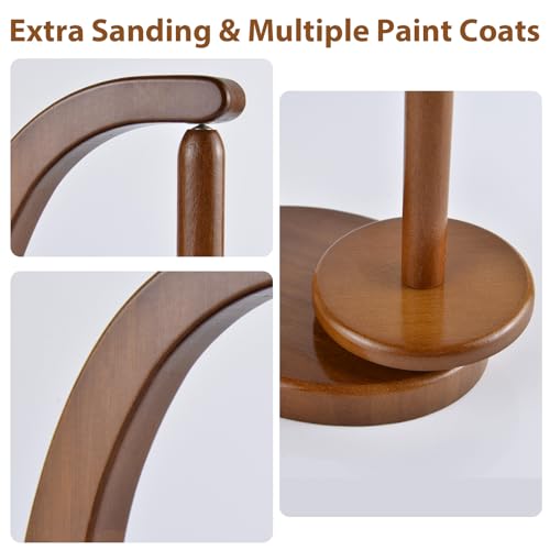 Yarn Holder for Crocheting with Magnetic Yarn spinner-Dark Brown-Standard | Wooden Yarn Ball Holder for Crochet Yarn Storage Organizer with 360° Rotating Spindle, Gift for Knitting Lovers - color: Walnut, size: Standard Size
