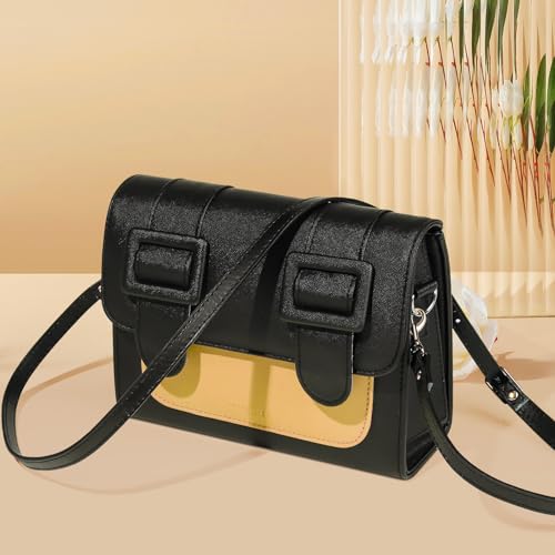 RAYNAG Leather Crossbody Strap Replacement, Adjustable Purse Strap, Handbag Shoulder Strap Replacement with Gold Hardware, Black - color: Black With Gold Hardware
