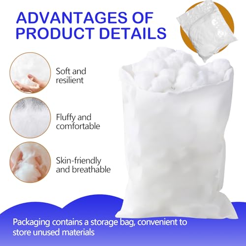 450g/15.8oz Polyfill Stuffing for Stuffed Animals,Toys, Cloud Decorations | Hypoallergenic Soft Pillow Filling Stuffing, High Resilience Fill Fiber, Machine Washable, Natural White - size: 450g/15.8oz