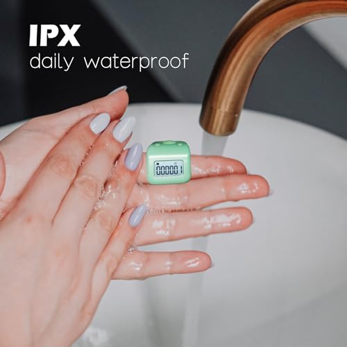 Rechargeable Finger Counter, IPX8 Waterproof Lap Counter, Silent 6 Channels Digital Tasbih Tally Clicker with LED for Prayer Swimming Knitting Gift - color: Red