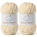 2 Pack Fluffy Chenille Yarn for Crocheting, Baby Yarn for Crocheting Soft, 100g/3.5oz Velvet Amigurumi Yarn, Fingering Weight Yarns for Crocheting Baby Blankets、DIY Craft.(2 Beige) - color: 2 Beige
