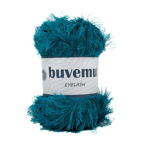 Eyelash Fun Fur Yarn for Crochet, Knitting & Crafts, Teal | 100% Polyester, 100 g (3.53 oz), 175 yd (160 m), Ideal for Amigurumi, Graduation Leis, Bags, Rugs, Scarves & Plush Toys - color: Teal, size: 1 Pack