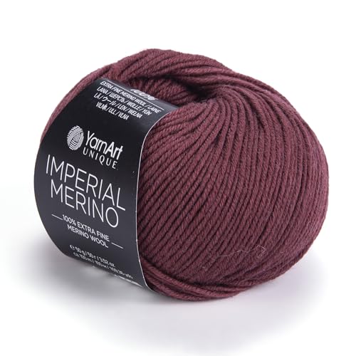 YarnArt Unique Imperial Merino Yarn - 100% Extra Fine Merino Wool, Luxurious Soft Yarn for Knitting, Crocheting, Baby Clothes, Scarves, Sweaters, 1.76 oz/50g, 109 yds (3312) - color: 3312