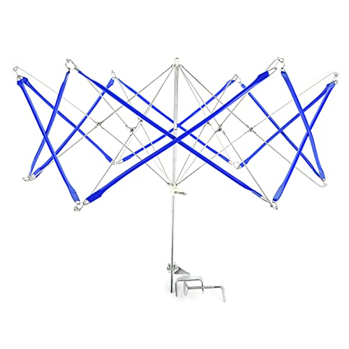 gernie Umbrella String Winder Tool Swift Operation Stretches Shrinks Holder Stand Iron Blue Support Display in Umbrella Shape Ideal for Yarn Swift Ball Winders, gernie04vw5gmhu2