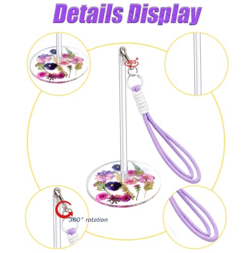 Flower Acrylic Wrist Yarn Holder for Crocheting and Knitting, Detachable Yarn Spinner with 360° Rotation, Acrylic Disc & Rod & Wrist Strap, Portable Tangle-Free Crochet and Knitting Accessory