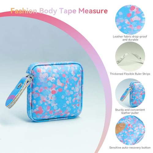 Mini Retractable Soft Tape Measure for Sewing, Cloth Fabric Body Measurements, LCE Blue - color: Ice blue