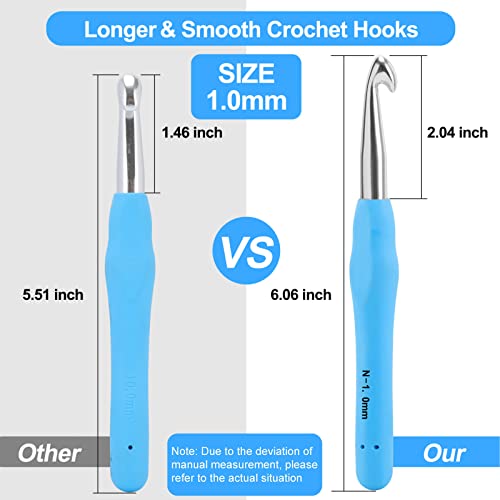 Vodiye Professional Extra Long 10mm Crochet Hooks, Ergonomic Handle Set for Beginners and Experienced Lovers - size: 1pc - 10mm