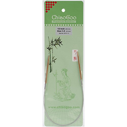 ChiaoGoo 2012W-0 Bamboo Circular Knitting Needles, 12" - size: 12"