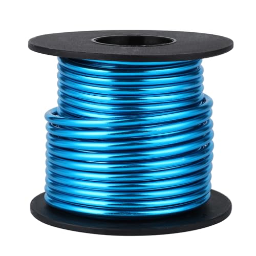8 Gauge Aluminum Wire for Craft 32.8FT Blue Bendable Aluminum Wire Bulk | 3mm Flexible Aluminum Armature Crafting Wire Roll for Sculpting DIY Jewelry Making - color: Blue, size: 8 Gauge