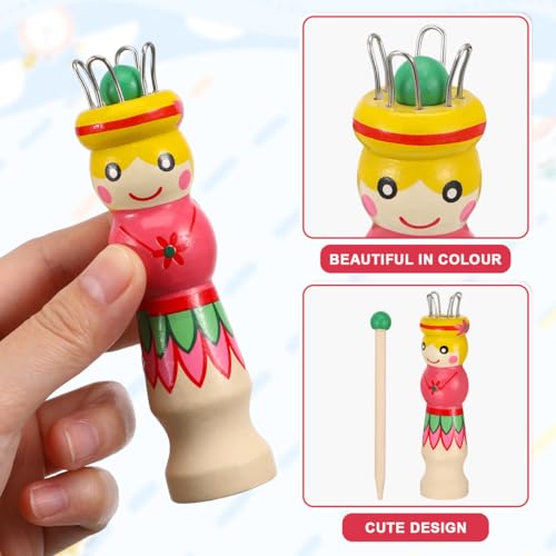French Knitter Knitting Spool Wood Knitting Tool Wood Yarn Knitting Doll Maker Carfts Wooden Knitter with Needle | Wood Knitting Tool, Includes Needle, Works with Wool, Cotton, Silk and Synthetic Yarn, for Beginners
