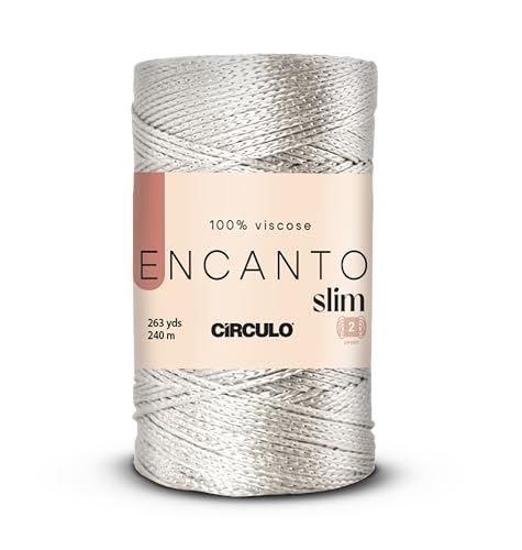 CIRCULO Encanto Slim Roll Yarn 100% Viscose - Luxury & Shine - Sport Weight Yarn - 262 yds, 3.52 oz - Color 8176 - Off-White - color: 8176 - Off-White, size: New - Encanto Slim - Sport #2