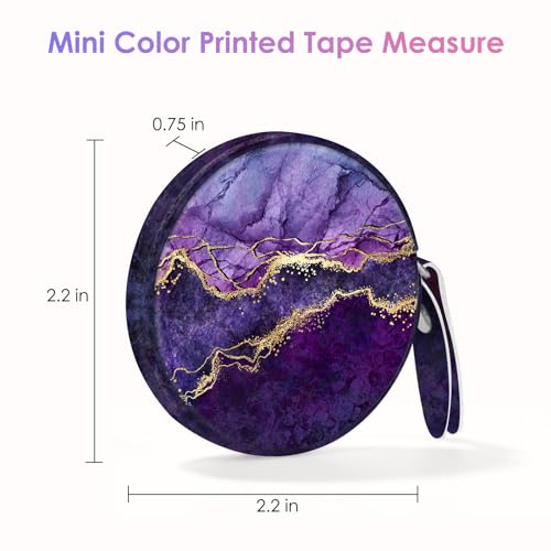 Two-Piece Sewing Tape Measure，Colour Printed Small Retractable Soft Measuring Tape for Tailor Cloth Fabric Body Measurements. - color: Marble Three