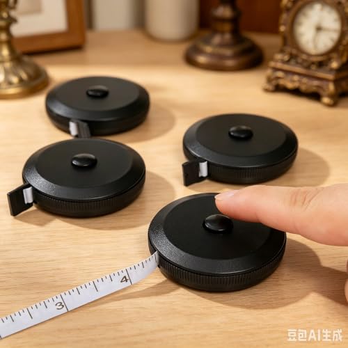 2 Pack Soft Tape Measure Retractable Measuring for Body Fabric Sewing Tailor Cloth Knitting Craft Weight Loss Measurements Retractable Black Double Scales Rulers