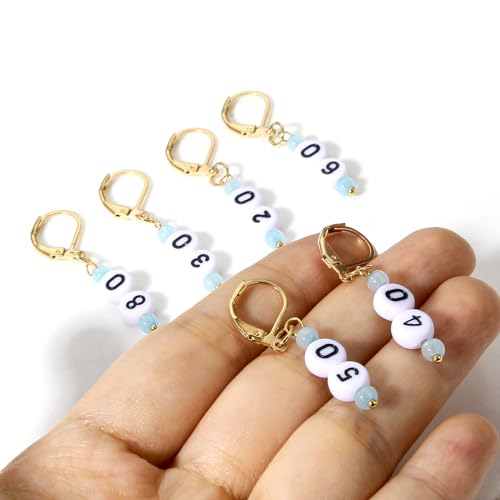 DoreenBeads Stitch Markers for Crocheting and Knitting | Alloy Enamel Crochet Marker Crochet Gifts for Knitting Weaving Sewing Accessories Quilting Jewelry Making - color: 10-90 Numbers Silver
