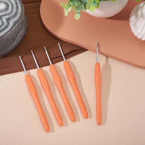 10 pcs Aluminum Crochet Hooks Knitting Needles Pin 2.5mm Random Color Smooth Silicone Handle Crochet Hook Craft Yarn for Beginners Handmade DIY Knitting Scarves Sweater Hat Clothing Accessories - color: Pin 2.5mm