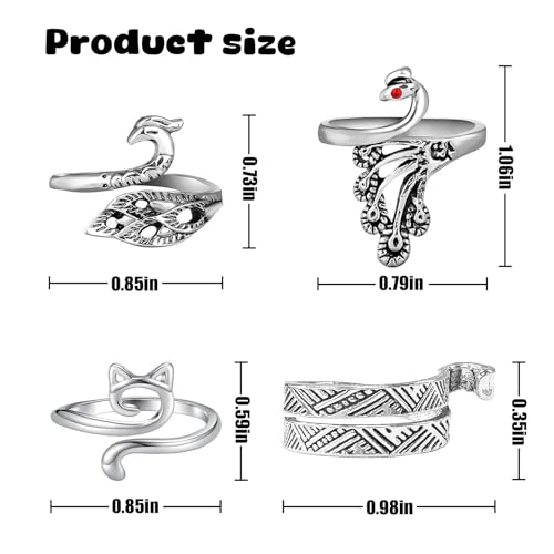Adjustable Knitting Crochet Loop Ring 4 Pcs Crochet Ring for Finger Yarn Tension Rings Easy Crocheting Hand Knitting Supplies for Crochet Work for Women