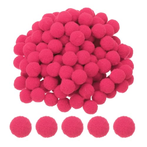 PATIKIL 0.6inch Pom Poms for Crafts, 500pcs Small Pompoms for Crafts Mini Puff Balls Bulk High Elasticity Fuzzy Balls for Hats Christmas Art DIY, Rose Red - color: Rose Red, size: 0.6inch