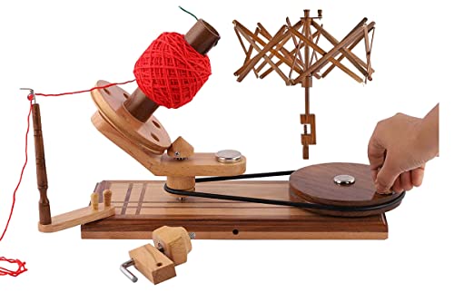 Hand Operated Yarn Ball Winder | Swift, Yarn, Wool, and String Holder| Knitting & Crochet Accessories Galaxy Indiacraft - color: Umbrella Swift+Winder Multi